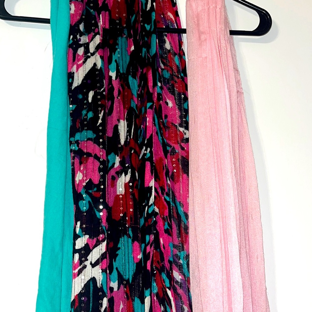 Scarf bundle 3 total! 1 turquoise infinity scarf and 2 regular scarves
